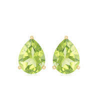 Natural Pear Shape 2 Carat Peridot August Birthstone Earrings