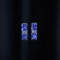 3.5 CT Emerald Cut Lab Created Blue Sapphire Big Stud Earrings