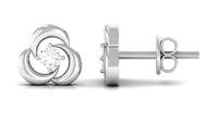 Diamond Swirl Stud Earring with Screw Back