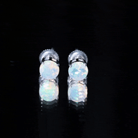 October Birthstone Ethiopian Opal Solitaire Stud Earring
