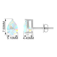Pear Cut Ethiopian Opal Solitaire Stud Earrings in Gold