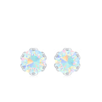 Natural 6mm Opalescent Earrings with Screw Back