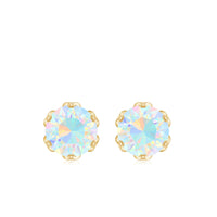 Natural 6mm Opalescent Earrings with Screw Back