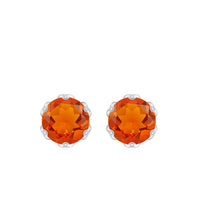 Certified Natural Fire Opal Stud Earrings with Screw Back