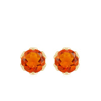 Certified Natural Fire Opal Stud Earrings with Screw Back