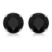 Genuine Black Onyx Diamond Stud Earrings with Certificate
