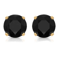 Genuine Black Onyx Diamond Stud Earrings with Certificate