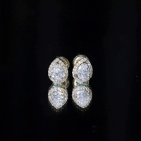 1.5 Carat Classic Moissanite Teardrop Stud Earrings with Halo