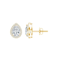 1.5 Carat Classic Moissanite Teardrop Stud Earrings with Halo