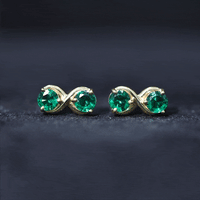 Lab Grown Emerald Infinity Stud Earrings