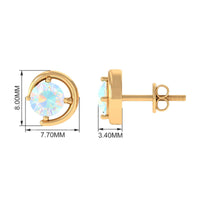 5 MM Prong Set Ethiopian Opal Solitaire Stud Earrings