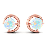 5 MM Prong Set Ethiopian Opal Solitaire Stud Earrings