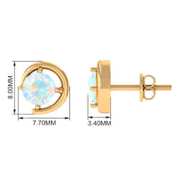 5 MM Prong Set Ethiopian Opal Solitaire Stud Earrings