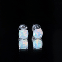 Natural Certified Cushion Cut Ethiopian Opal Stud Earrings For Women