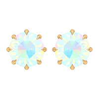 Natural 8mm Rainbow Ethiopian Opal Earrings with Screw Back