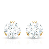 2.73 Carat Round Shape Moissanite Solitaire Stud Earrings