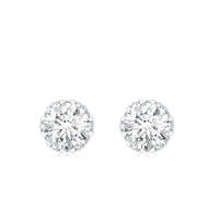 Rosec Jewels 1 Carat Moissanite stud earrings with screw back, featuring sparkling gemstone and secure post.