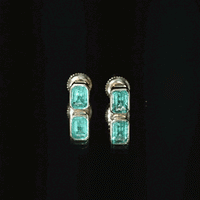 Natural Emerald Cut 4X6 MM Emerald Stud Earrings