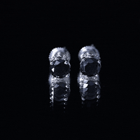 2.6 Carat Lab Created Black Diamond Stud Earrings with White Diamond