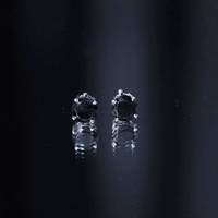Round Cut Black Onyx Solitaire Stud Earrings