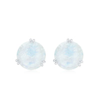 Natural 1.7 Carat Moonstone Stud Earrings with Screw Back
