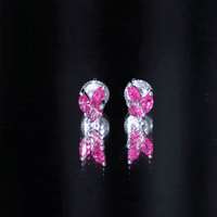 Marquise shape ruby leaf stud earrings for women by Rosec Jewels, featuring sparkling ruby and elegant design.