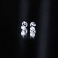 Certified Moissanite Solitaire Stud Earrings in Bezel Setting