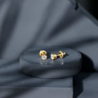 Certified Moissanite Solitaire Stud Earrings in Bezel Setting