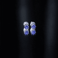 Natural 1.9 Carat Blue Sapphire Solitaire Stud Earrings