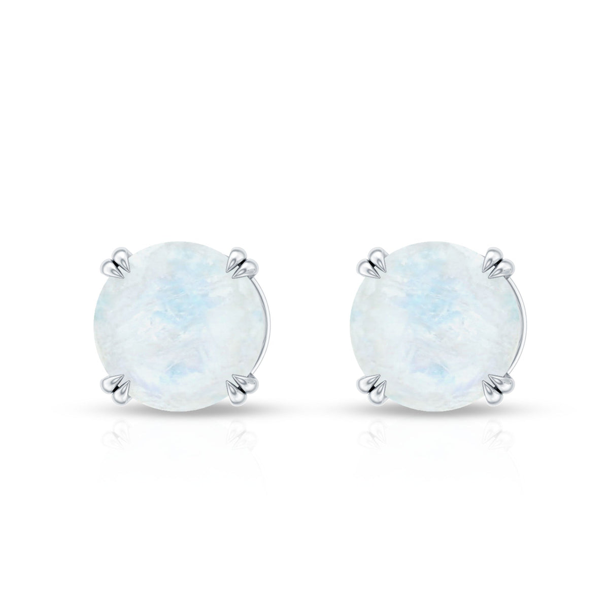 0.74 Carat Moonstone Solitaire Stud Earrings for Women