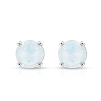 0.74 Carat Moonstone Solitaire Stud Earrings for Women