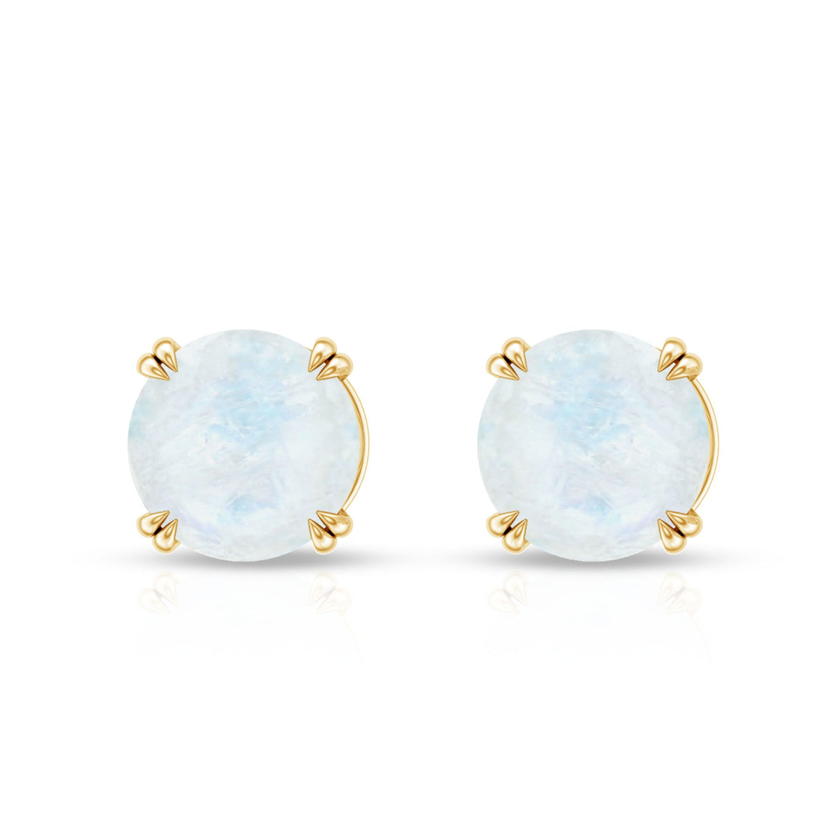 0.74 Carat Moonstone Solitaire Stud Earrings for Women