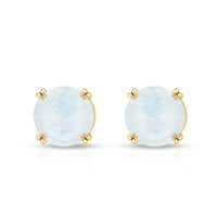 0.74 Carat Moonstone Solitaire Stud Earrings for Women
