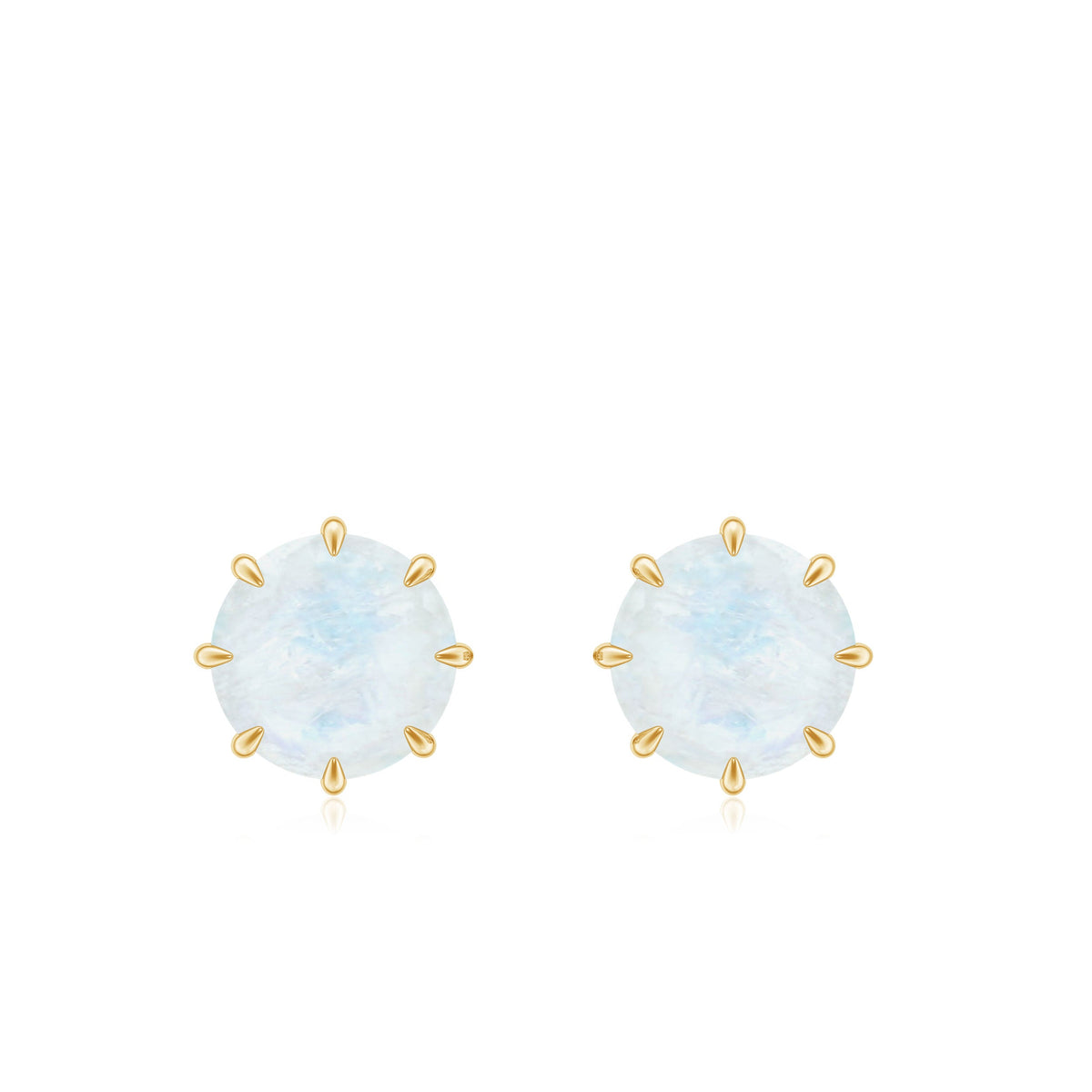 Real 0.7 Carat Moonstone Stud Earrings with Screw Back