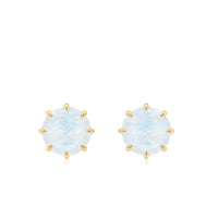 Real 0.7 Carat Moonstone Stud Earrings with Screw Back