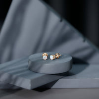 1 Carat Natural Ethiopian Opal Solitaire Stud Earrings