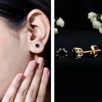 Solitaire 1.6 Carat Lab Created Black Diamond Stud Earrings