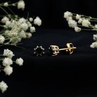 Solitaire 1.6 Carat Lab Created Black Diamond Stud Earrings