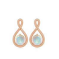 Genuine Ethiopian Opal Infinity Stud Earrings with Certificate