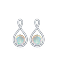 Genuine Ethiopian Opal Infinity Stud Earrings with Certificate