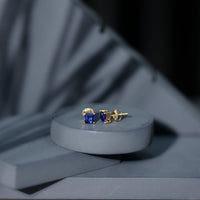 1.4 Carat Princess Cut Lab Created Blue Sapphire Solitaire Stud Earrings