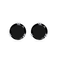 Real Black Onyx December Birthstone Earrings with Screw Back
