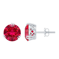 4.7 Carat Lab Grown Ruby Stud Earrings For Women