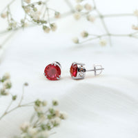 4.7 Carat Lab Grown Ruby Stud Earrings For Women