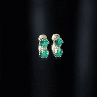 Lotus Basket Set 1.6 Carat Lab Created Emerald Solitaire Stud Earrings