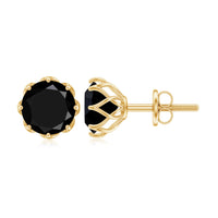 Black Onyx earrings with 7mm stones and screw back posts by Rosec Jewels, showcasing elegant jewelry design.
