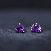 4.2 Carat Amethyst Heart Earrings in 3 Prong Setting