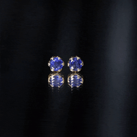 2 Carat Round Cut Lab Created Blue Sapphire Solitaire Stud Earrings