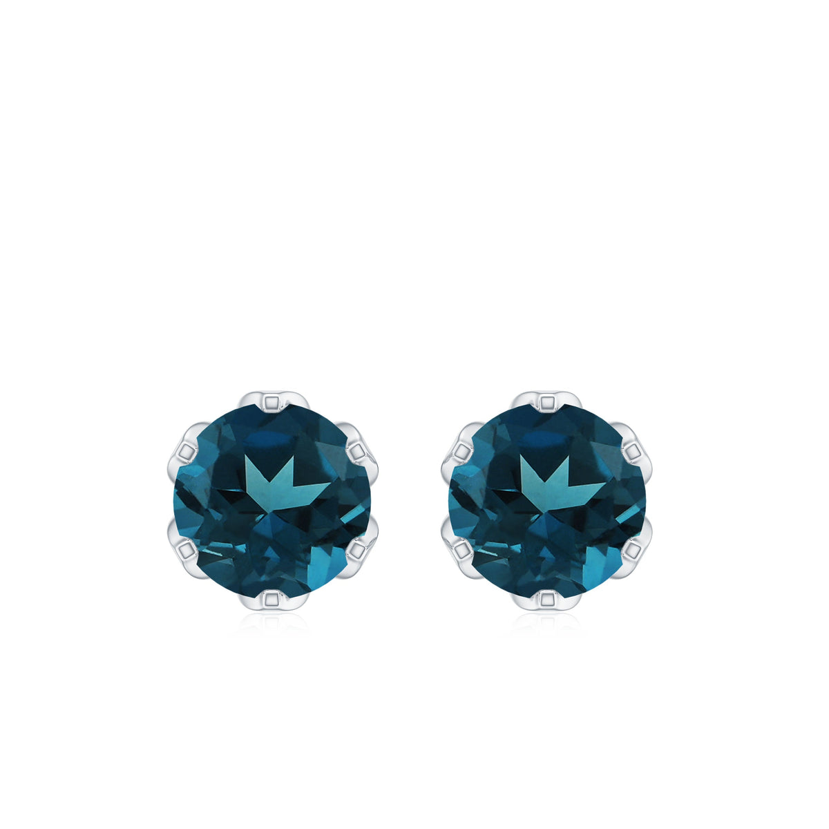 Natural 2.7 Carat London Blue Topaz Stud Earrings