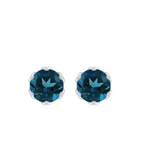 Natural 2.7 Carat London Blue Topaz Stud Earrings